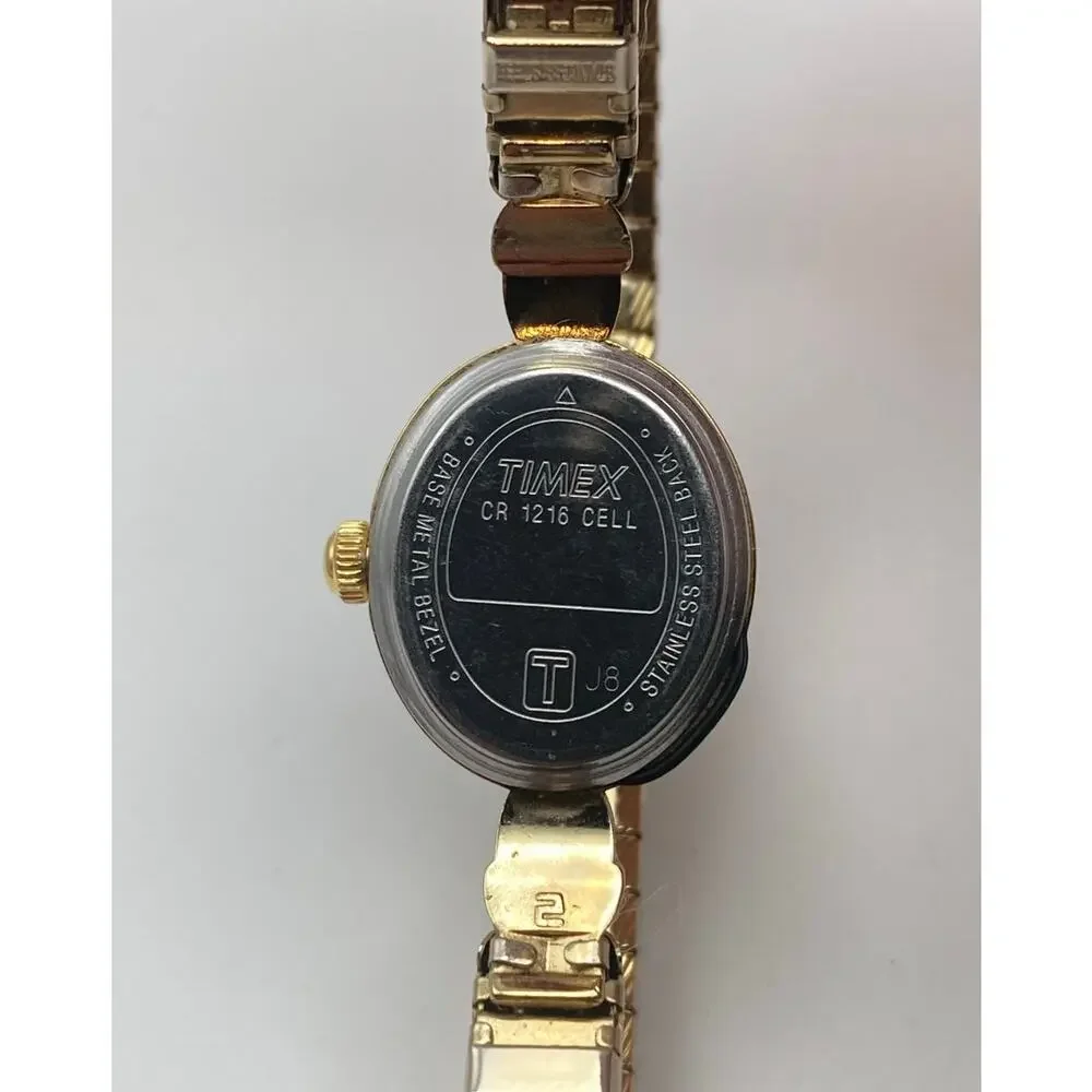 VTG Timex Women's Petite Dress Cocktail Watch 17mm - New Battery -Expansion Band